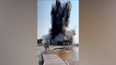 Yellowstone geyser explosion sends visitors running