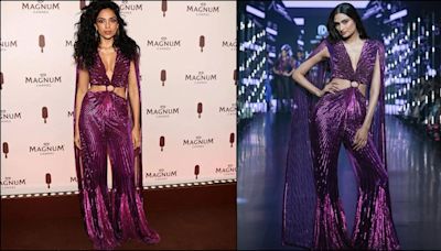 Who wore it better?: Sobhita Dhulipal's plunging neckline, purple jumpsuit at Cannes 2024 reminds Athiya Shetty's attire from LFW 2023