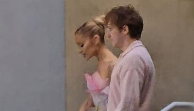 Ariana Grande keeps close to boyfriend Ethan Slater after attending CinemaCon in Las Vegas with Wicked castmates