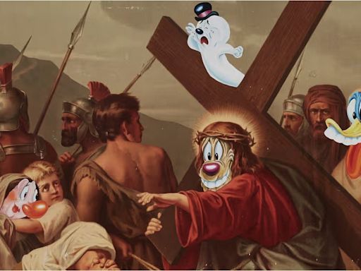 Jesus painting with ‘Looney Tunes’ face removed from gallery