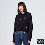 Lee 女款 短版連帽大學T/厚T 黑