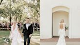 A bride picked a wedding dress with a sheer back and daring neckline that looked nothing like the gown she originally envisioned