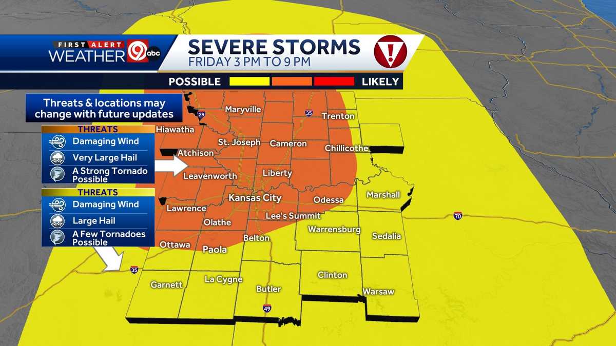 WEATHER BLOG: Severe risk increasing for Friday storms, including chance for tornadoes