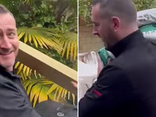 Coronation Street star Will Mellor reveals incredible garden transformation as he mucks in to help builders