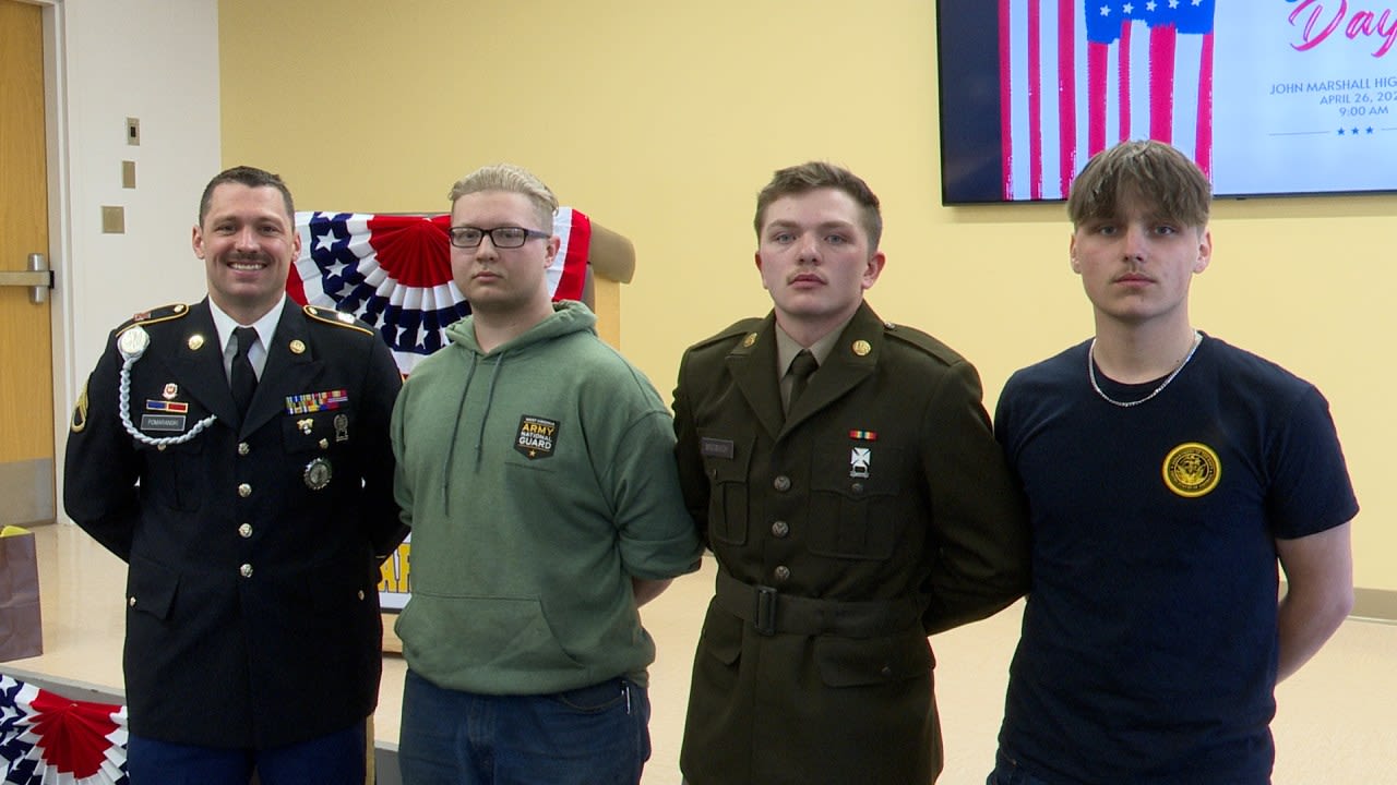 John Marshall High School students officially sign for the military