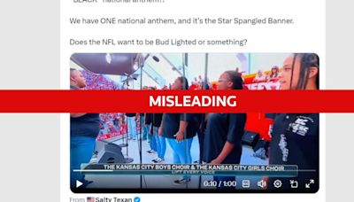 Fact Check: National anthem not replaced by 'Lift Every Voice and Sing' in NFL opener