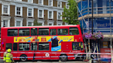 Six people injured after double-decker bus crashes into scaffolding in west London