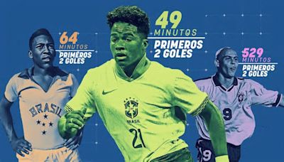 Endrick mejora los números de Pelé y Ronaldo con Brasil