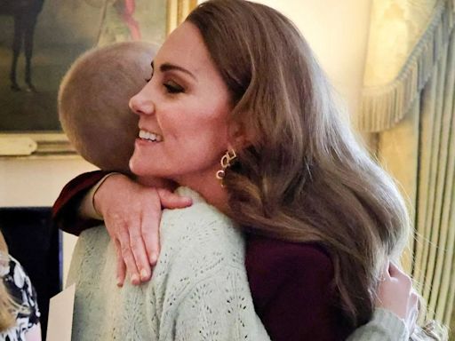 Kate hugs girl with cancer as she's seen for 1st time since ending chemo