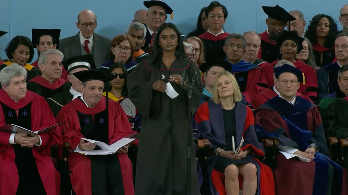 Student Speaker Dramatically Goes Off-Script at Harvard Graduation