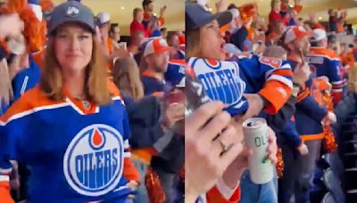 ...Female Hockey Fan Who Flashed The Crowd During Edmonton Oilers’ Win Over The Dallas Stars