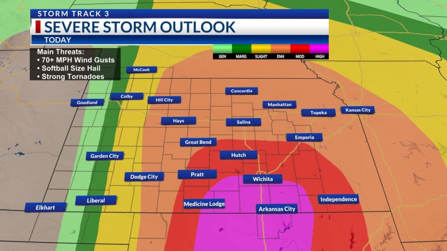 Storm Track 3 Forecast: Severe weather, tornadoes expected Monday in Kansas