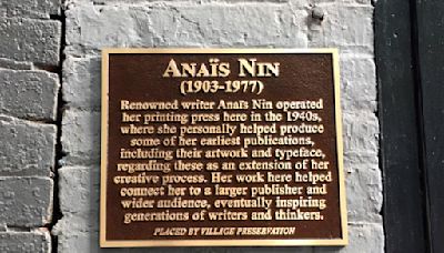 New York City plaques honoring author Anaïs Nin and rock venue Fillmore East stolen for scrap metal - The Morning Sun