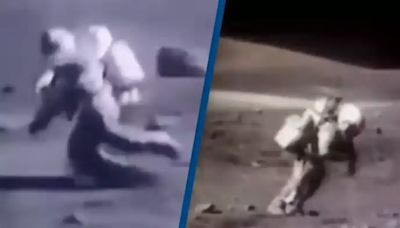 NASA's rarely seen moon walk footage is 'triggering' people to question if any of it was real