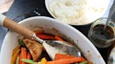 Teriyaki chicken tray bake feeds family in a flash