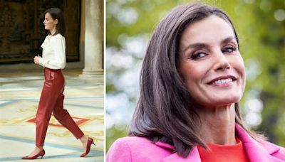 La reina Letizia y su cambio de look, de los pantalones de cuero a los zapatos de suela track