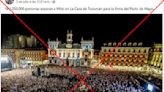 Foto de una multitud en una plaza fue tomada en España, no durante la visita de Milei a Tucumán