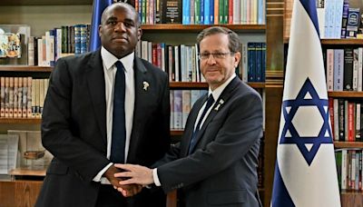 David Lammy calls for Gaza ceasefire in first trip to Israel as foreign secretary