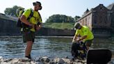 What did National Park Service divers find in the waters below Paterson's Great Falls?