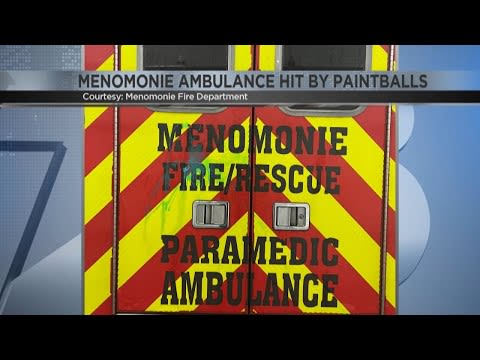 Wis. ambulance, transporting patient, struck by paintballs