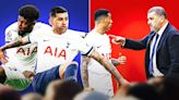 Tottenham stars clash at half-time during Liverpool defeat