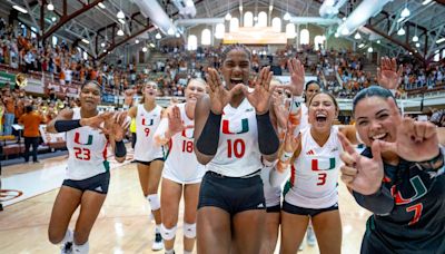 Unbeaten University of Miami volleyball silences top-ranked Texas for signature victory