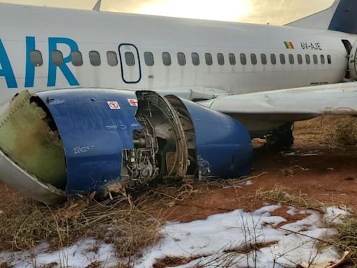 Boeing 737-300 catches fire on runway in Senegal, injures 10