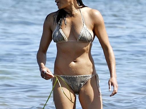 Naomi Campbell, 54, flaunts her figure in a red bikini in Ibiza