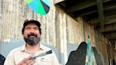 Temporary art being built along Austin’s Hike-and-Bike Trail
