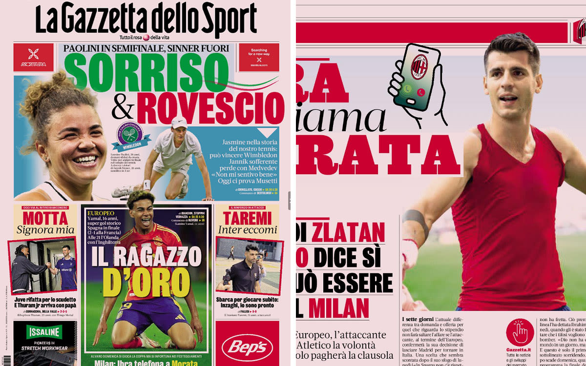 Gallery: ‘Morata says yes’, ‘Yazici opportunity’ – Today’s headlines in Gazzetta dello Sport