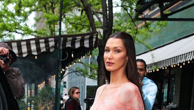 Bella Hadid Wears Vintage Roberto Cavalli Corset Dress to New York City Event