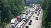 Severe traffic backlog after crash on Interstate 83
