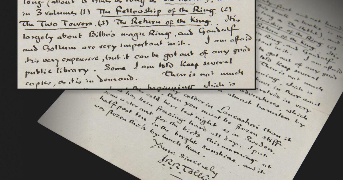 Charming letter J.R.R. Tolkien wrote to 8-year-old boy up for auction