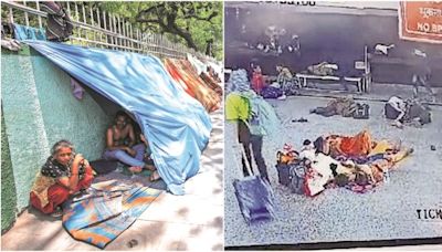 Sleeping on pavements, inside subway: How patients and their families bear the harsh heat outside AIIMS