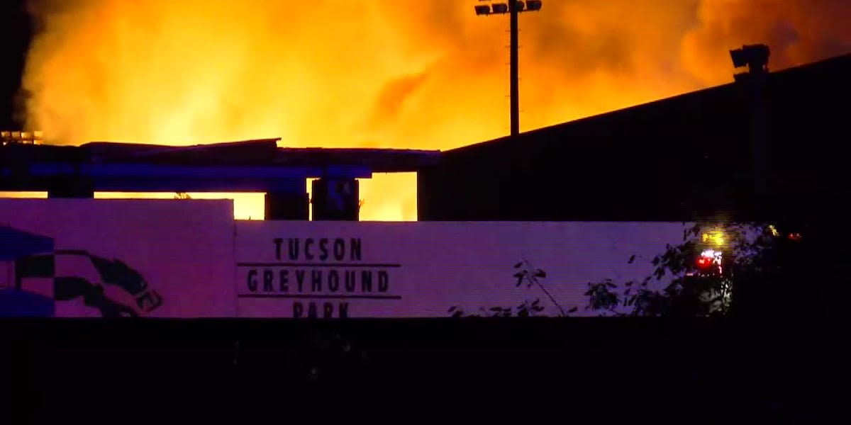 Fire destroys building at Tucson Greyhound Park