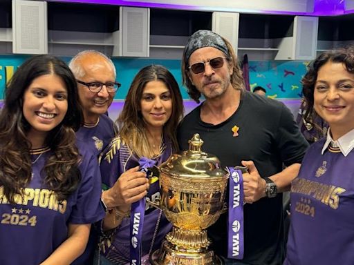 Juhi Chawla, Shah Rukh Khan pose with IPL trophy: Words cannot describe this feeling