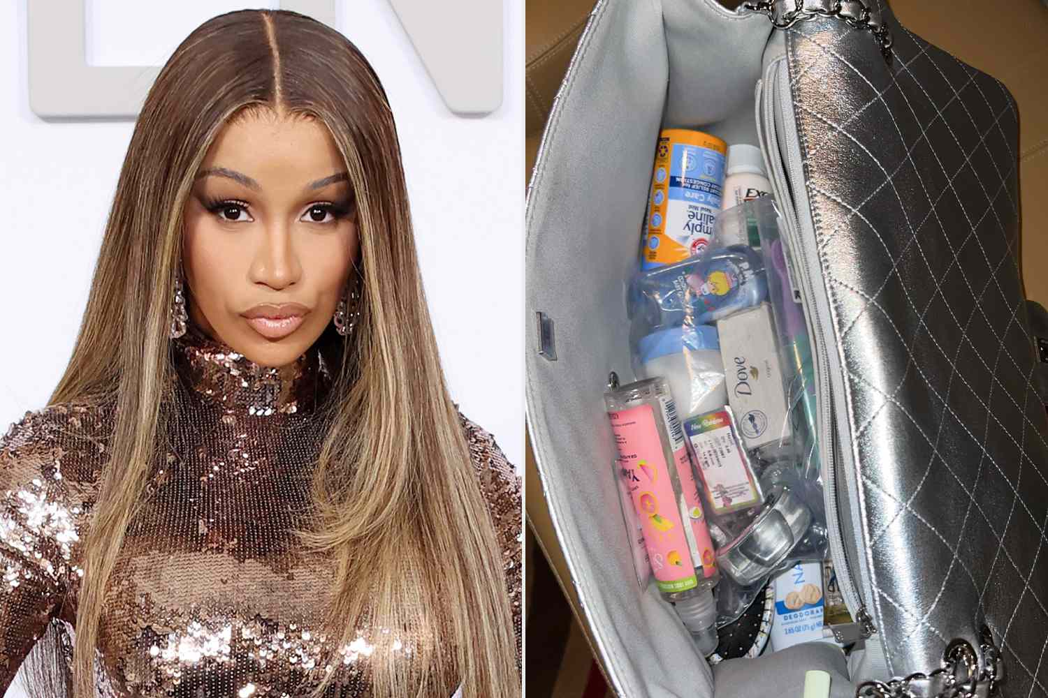 Cardi B's $12,000 Chanel Bag Is a Treasure Trove of Drugstore Beauty Buys, Including $13 Deodorant and Bar Soap