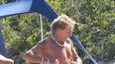 Penny Lancaster, 53, looks incredible in tiny red bikini on yacht trip