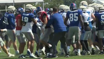 Daniel Jones feels heat as New York Giants and Detroit Lions practise erupts