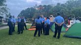 Pro-Palestinian demonstrators set up tents in Jackson Square