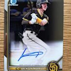 2022 Bowman Chrome Jackson Merrill Prospect Auto 新人 RC Rookie 簽名卡