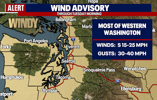 Seattle weather: Gusty wind and more rain ahead through Tuesday