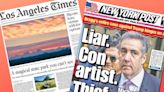 Today's Front Pages: Iran wrestles with succession, Liar. Con artist. Thief