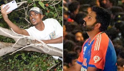 Rohit Sharma asks man perched on tree during India's victory parade to climb down, Virat Kohli's reaction takes the cake