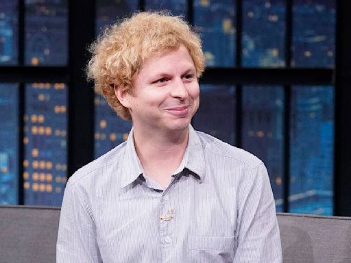Michael Cera pokes fun at his blonde hair, which he has for a role