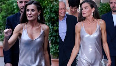 Queen Letizia of Spain Embraces the Liquid Look in Sleeveless... Douglas for Atlántida Mallorca Film Festival Closing Ceremony...