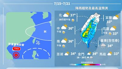 一圖看一週天氣！氣象署：還是又悶又熱、每天都有午後雷陣雨-台視新聞網