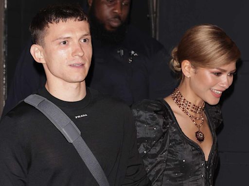 Zendaya Looks Shakespearean in Black with Tom Holland After His “Romeo & Juliet” Performance