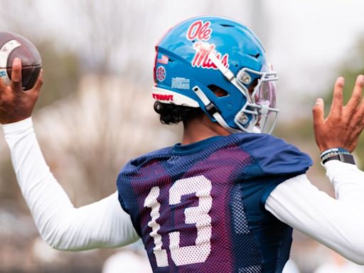 LOOK: Ole Miss QB Austin Simmons Works Out With Miami Dolphins WR Jaylen Waddle