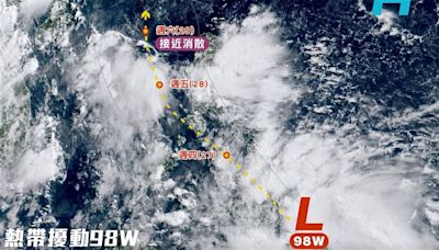 熱帶擾動98W正在發展 專家：要成為颱風很拚！對台灣直接威脅「低」
